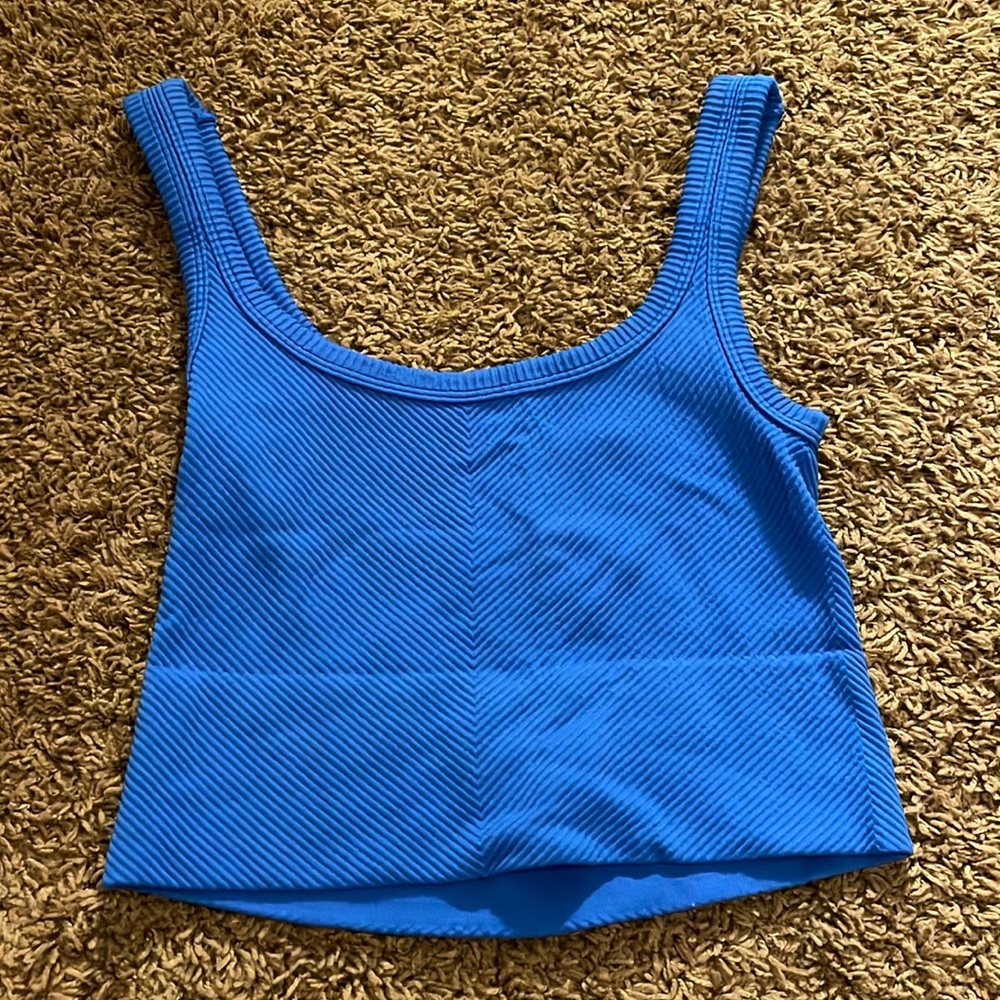 Blue Tight Fit Tank Top